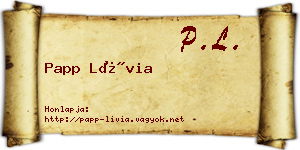 Papp Lívia névjegykártya